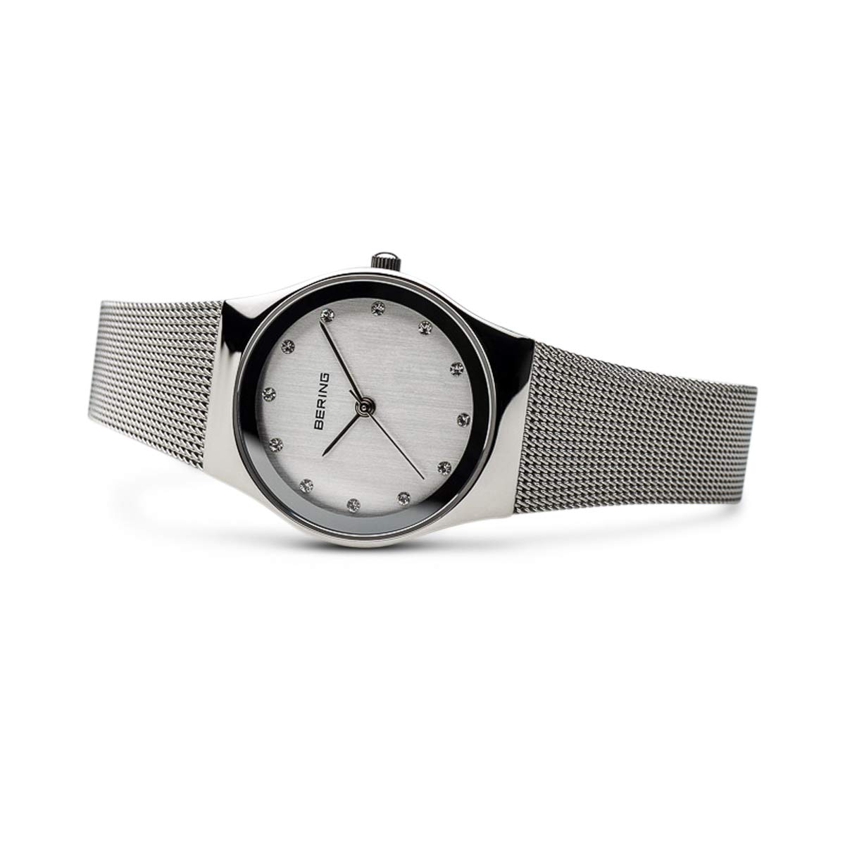 Bering Damen Quarz Uhr | Armbanduhr 27 mm Edelstahlgehäuse und Zifferblatt | Milanaisearmband | Saphierglas | 3 ATM | 12927