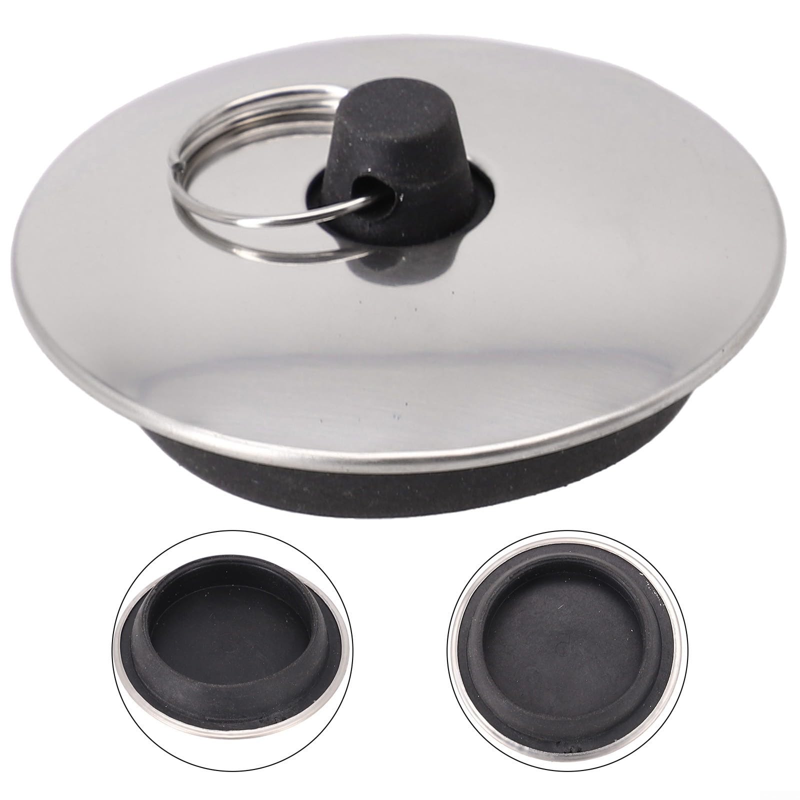 2 Tappi Di Scarico In Gomma Per Vasca E Lavandino – Con Anello, Diametro 3,5 Cm, Anti-odore Per Cucina E Bagno