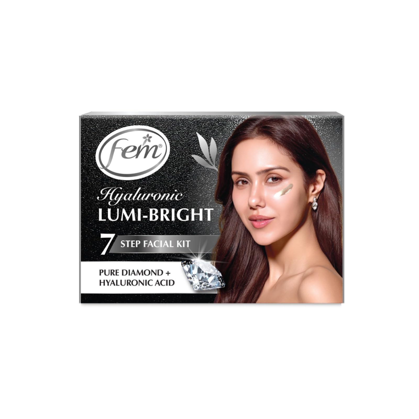 Fem Hyaluronic Lumi-Bright Facial Kit with Pure Diamond & Hyaluronic Acid – 35ml | Instantly Brightens & Hydrates | Reduces Dullness & Dark Spots | Gives Luminous, Smooth & Youthful Skin