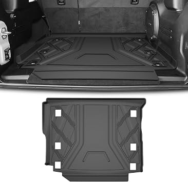 AOMSAZTO Wrangler JL Cargo Liner | Custom Fit Trunk Mat for 2018-2023 Jeep Wrangler JL Unlimited 4 Door with Subwoofer Non JK or 4XE All Weather Upgrade Cargo Mat Rubber Floor Mat for Wrangler JL