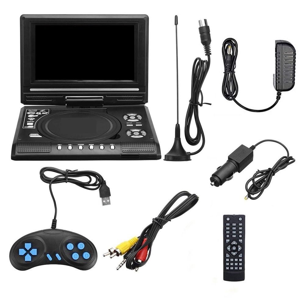 7,8 Pouces 16: 9 Lecteur DVD à écran Large Écran LCD Rotatif 270 ° Home Car TV Portable VCD MP3 Viewer avec Fonction de Jeu pour Voiture et Enfants