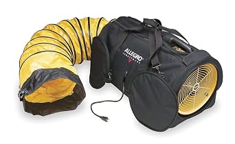 Allegro 9535-12 | 12" AC Air Bag Blower System with 15 Ducting | 1840 CFM | Portable Ventilation Fan in Storage Bag | 1/2 HP | CSA Certified | Industrial Confined Space Blower