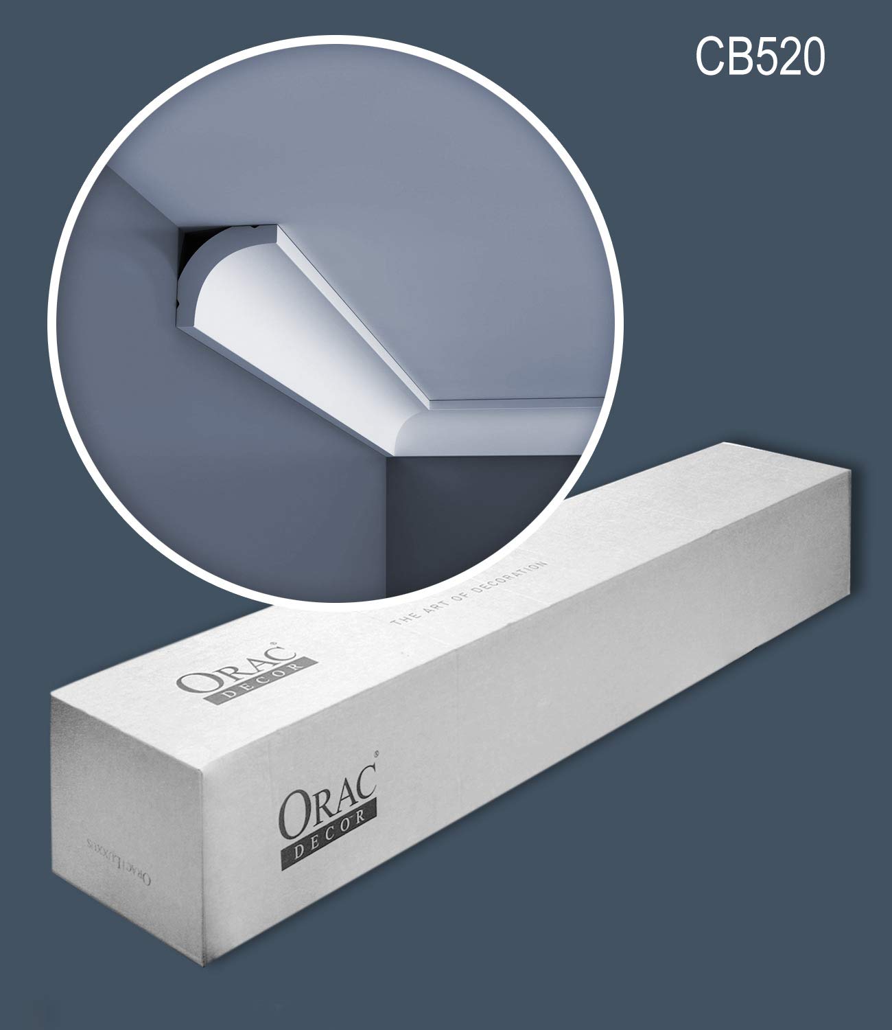 Orac Corniches CB520N-box-10 200 cm x 3,5 cm x 3,5 cm Polystyrène extrudé (LDPS) non prétraité 10 moulures / 20 m