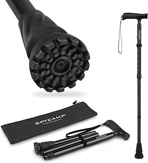GPTCAMP Walking Cane for Men & Women,T-Grip Handle Adjustable Canes | Collapsible & Folding Design, Anti-Slip Pivot Tip,Lightweight Durable Walking Sticks for Seniors & Adults
