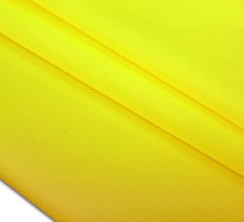 HENGDA KITE The Yard - Tela de nailon Ripstop 40D de 60 x 36 pulgadas (1 yarda), precortada, impermeable, para exteriores, color amarillo