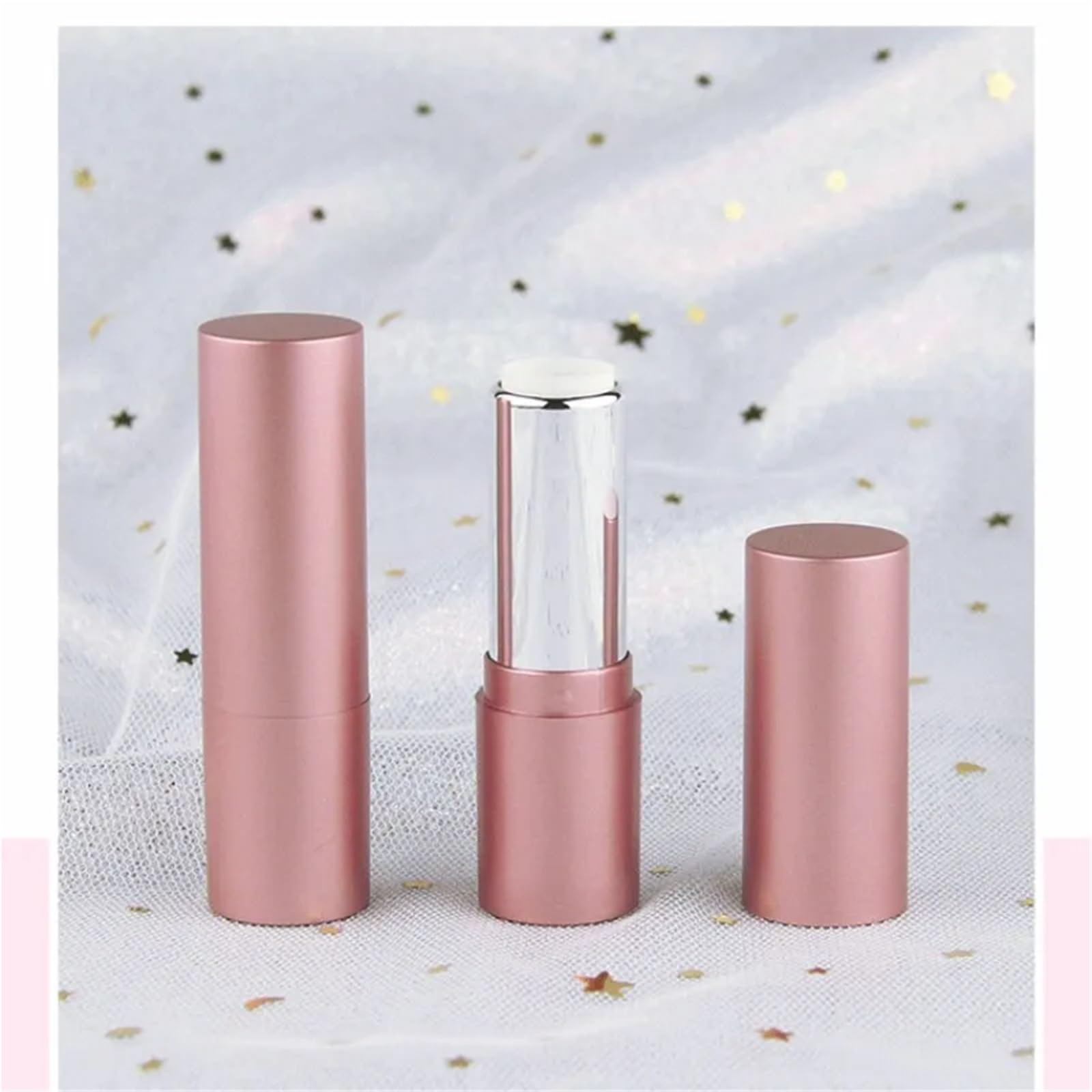 Leere Lippenstift-Röhren, 10 Stück, 12,1 mm, leere Lippenstift-Behälter, Flaschen, matt, Roségold, Lippenstift, Lippenstift, Lippenstift, Lippenstift, Tuben für DIY-Lippenstift (30 Stück)