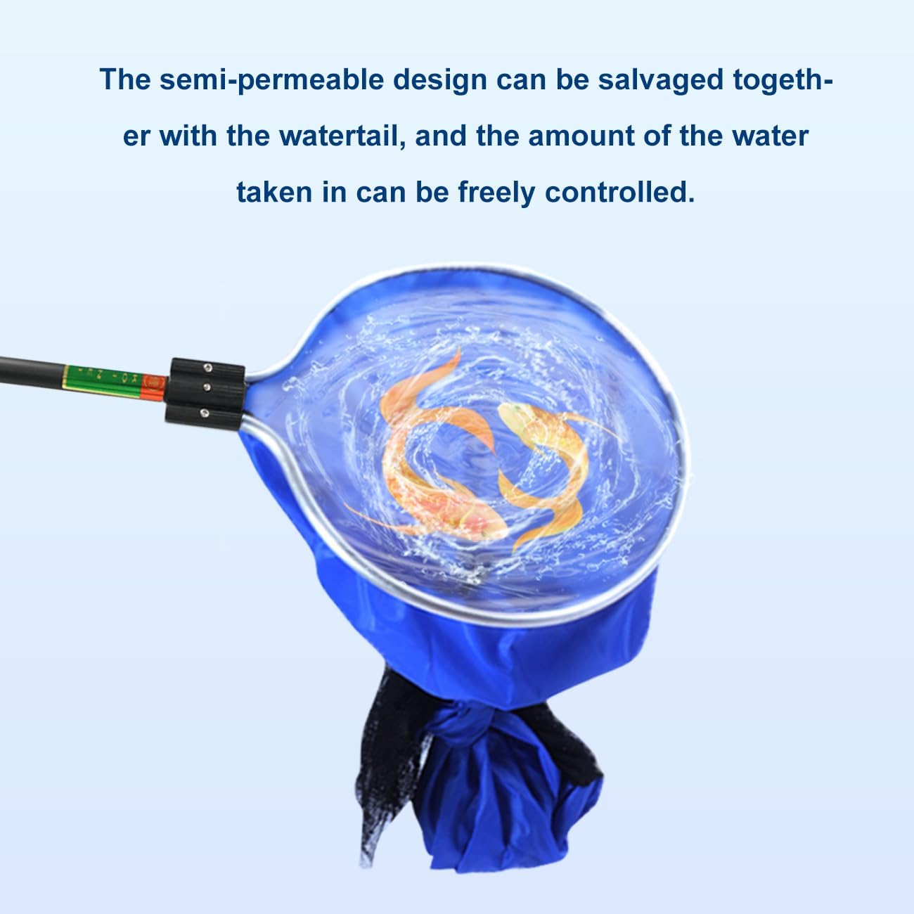 Koi Fish Net, Aquarium Net Short Handle Waterproof Soft Semi-Permeable Fishing Soft Lightweight Mesh Basket for Large Koi Sock Neting Medium Fish Eggs Safety Isolating Transfer