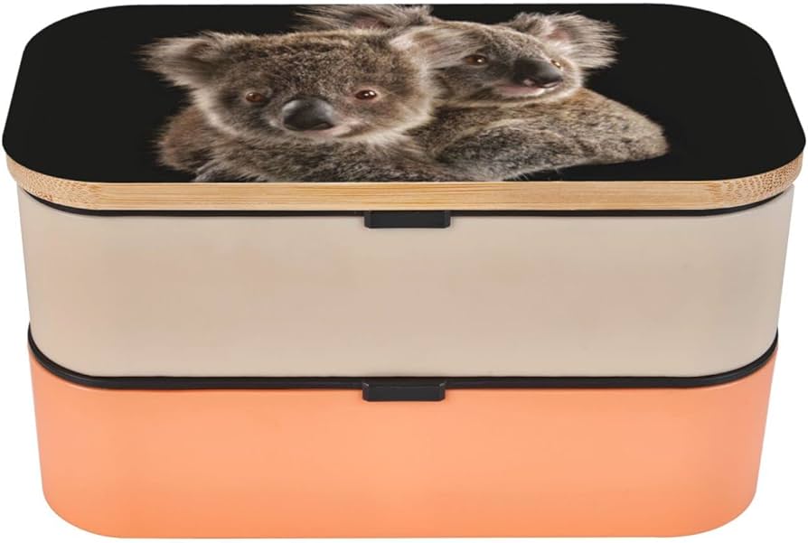 コアラ弁当箱 Amazon｜弁当箱2段 に食器を配置 かわいいコアラ 大容量 抗菌 お弁当箱
