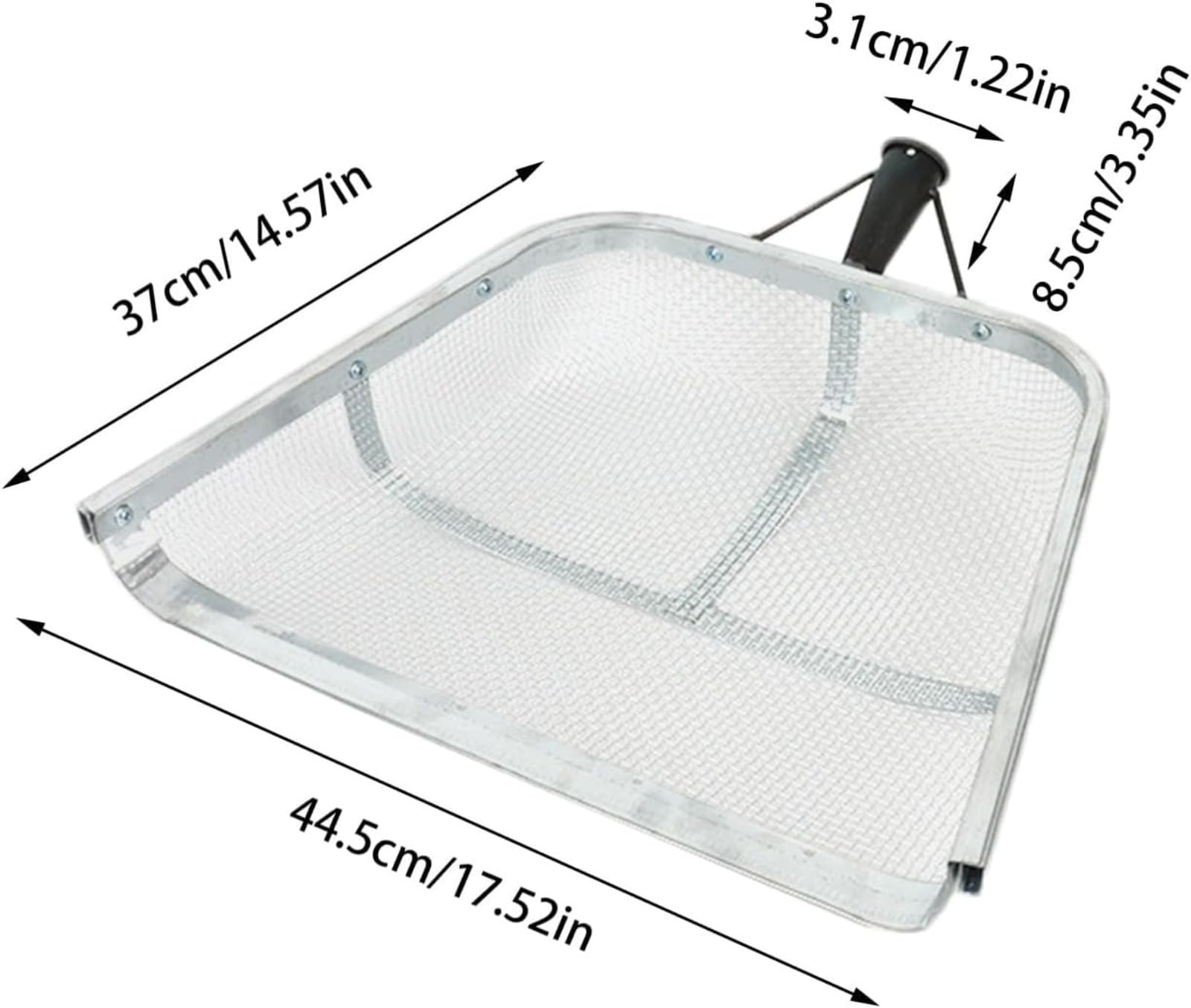 Colino da giardino per terra, pala per cereali, robusta pala in acciaio inox con manico maneggevole, colino portatile ed ergonomico, strumento di raccolta della pala per setacciare terra, sabbia,