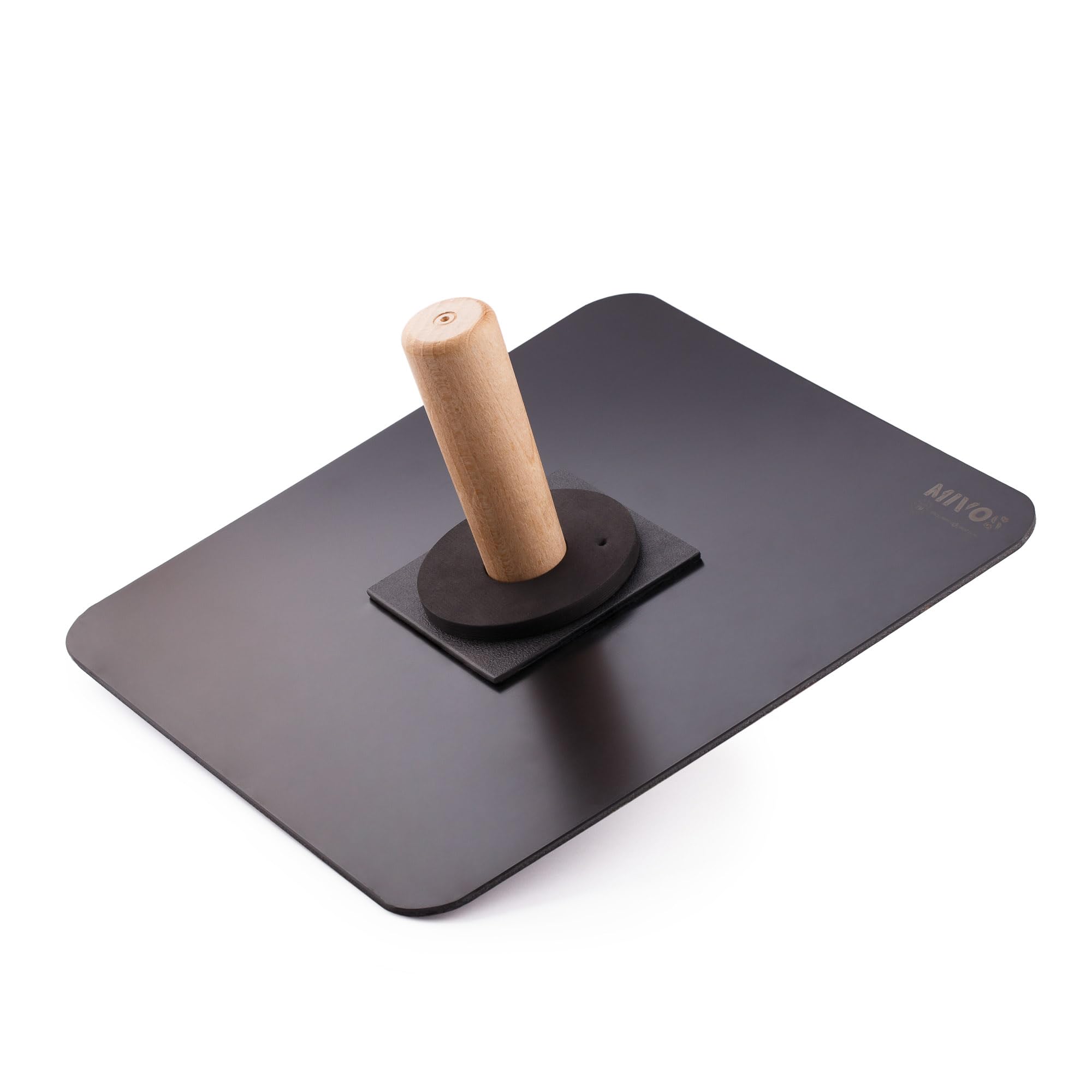 MIVOS PVC Smoothing Trowel, 330 x 330 mm, Eaves with Wooden Handle, Plaster Trowel with Rounded Corners, Smoothing Board - Image 2