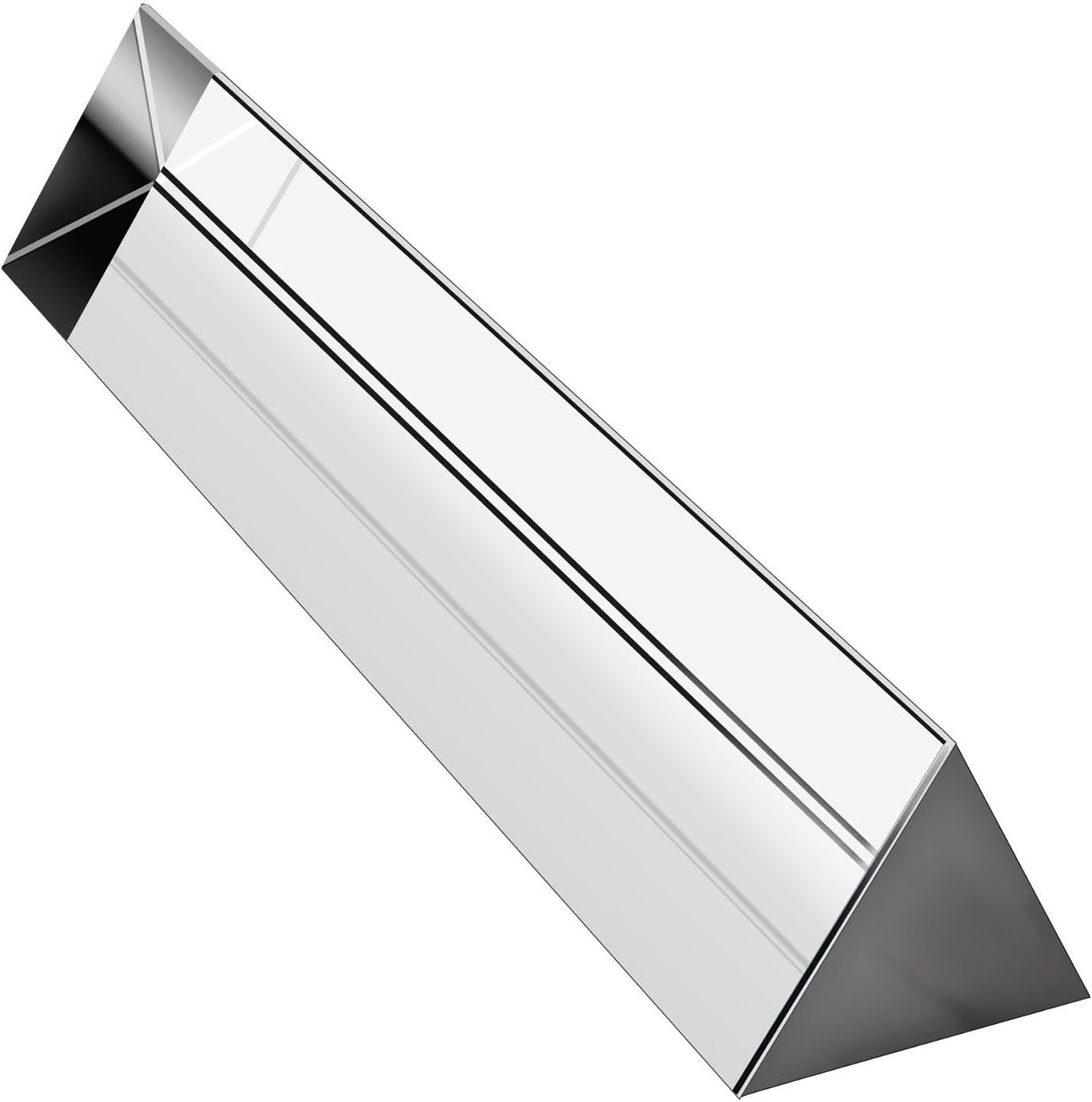 Amlong Crystal 6 inch Optical Glass Triangular Prism for Teaching Light Spectrum Physics and Photo Photography Prism, 150mm