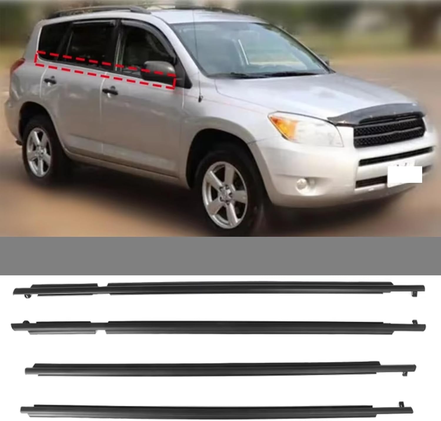 Compatible With For RAV4 2006 2007 2008 シーリングトリム ウィンドウシール 車のドアウェザー