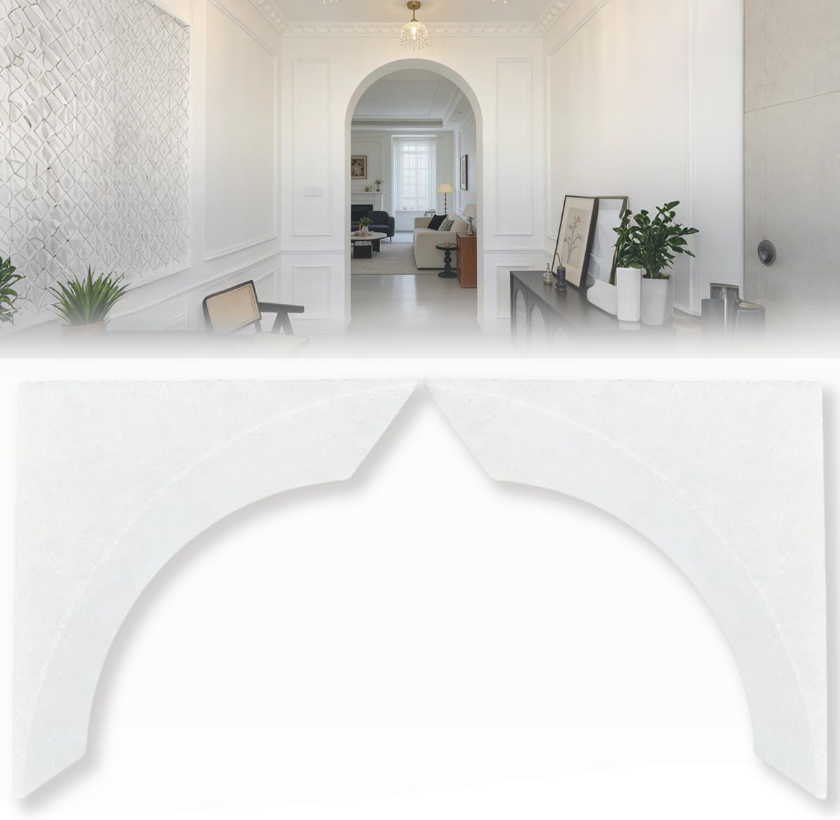 Pansente 2 Pcs Doorway Arch Kit 9x9x5 in 3D Foam DIY Door Arch Kit Perfect for Creating Interior Decor, Effortlessly Adding Rounded Corners to Any Opening.