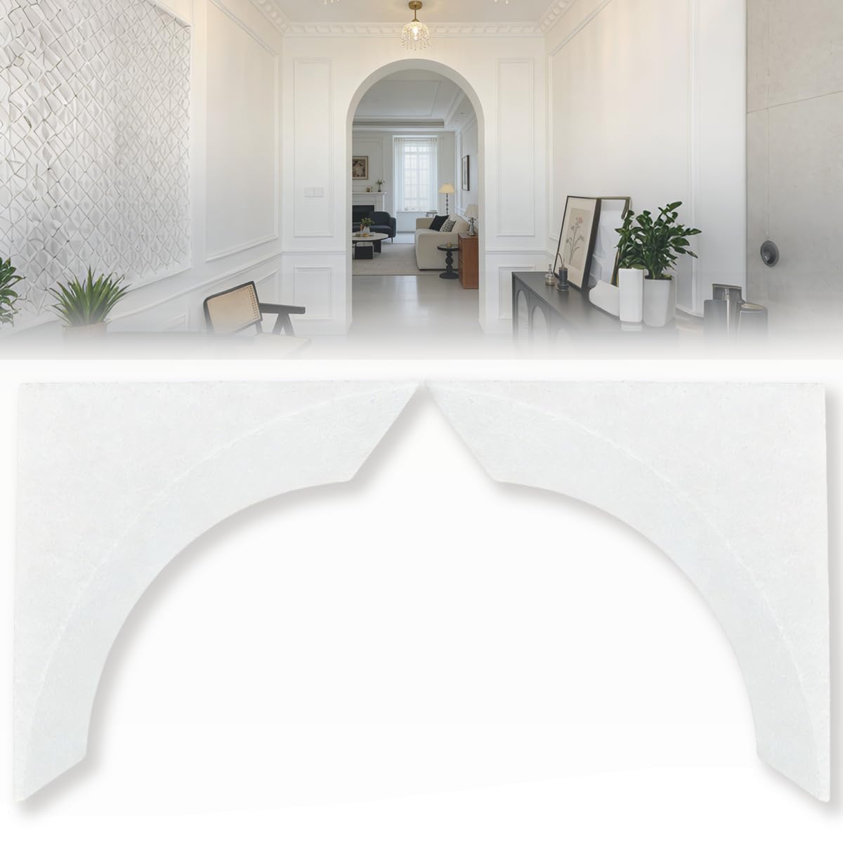 Photo 1 of Pansente 2 Pcs Doorway Arch Kit 9x9x5 in 3D Foam DIY Door Arch Kit Perfect for Creating Interior Decor, Effortlessly Adding Rounded Corners to Any Opening.
