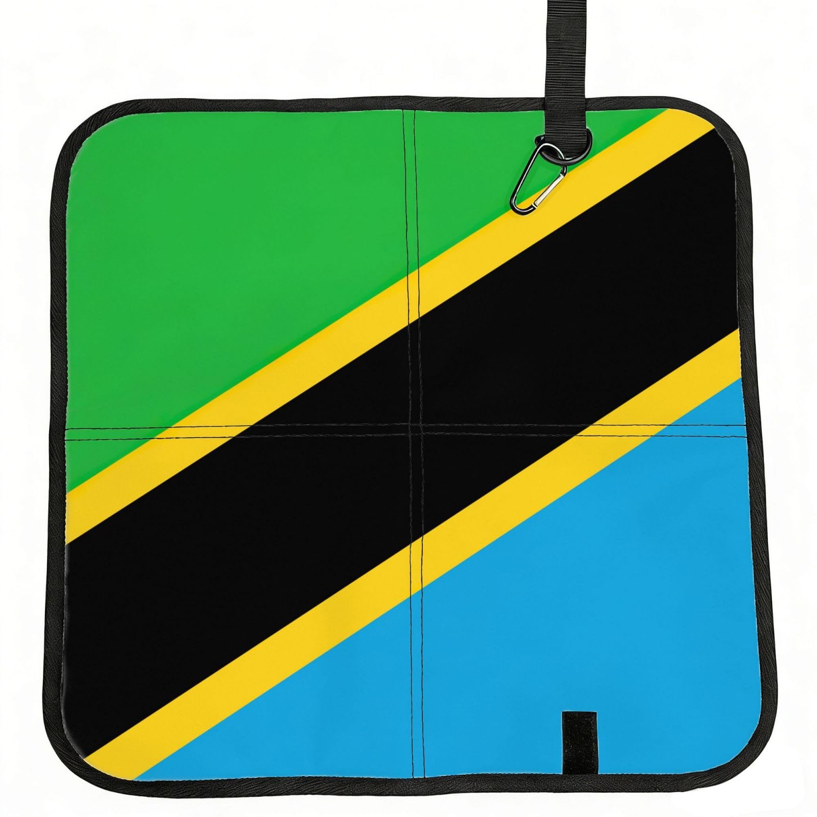DIEzig Tanzania Flag Printed Compact Foldable Sitting Pad Oxford Base, Portable Cushion for Fishing Sports Events