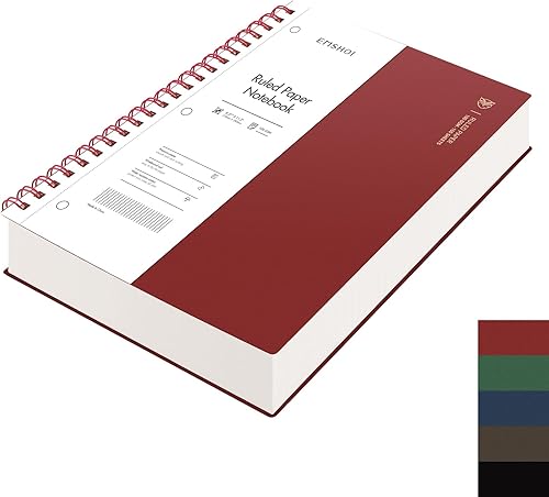 Miniatura 9 de EMSHOI Cuaderno de espiral con rayas universitarias de 8.5 x 11 pulgadas, 300 páginas150 hojas perforadas fáciles de rasgar, papel grueso perforado