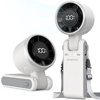SURFOU Ventilatore Portatile 4000mAh, USB Ricaricabile con 5 Velocità e Display LED