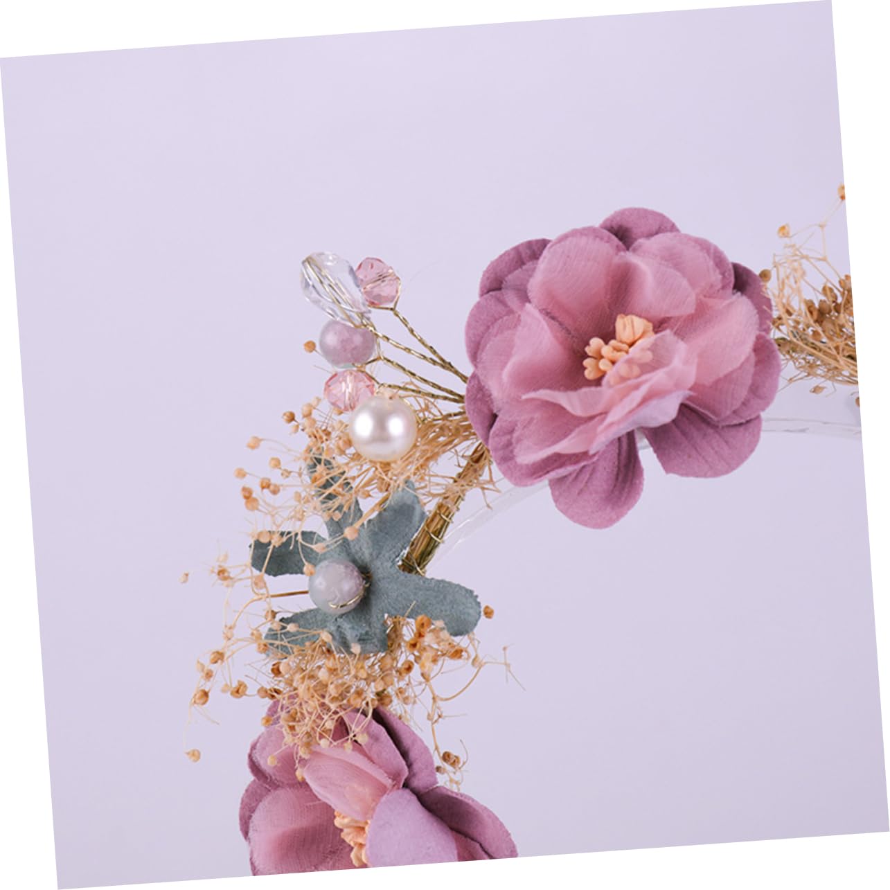Bandeau à Fleurs Rose en Plastique pour Coiffure Élégante