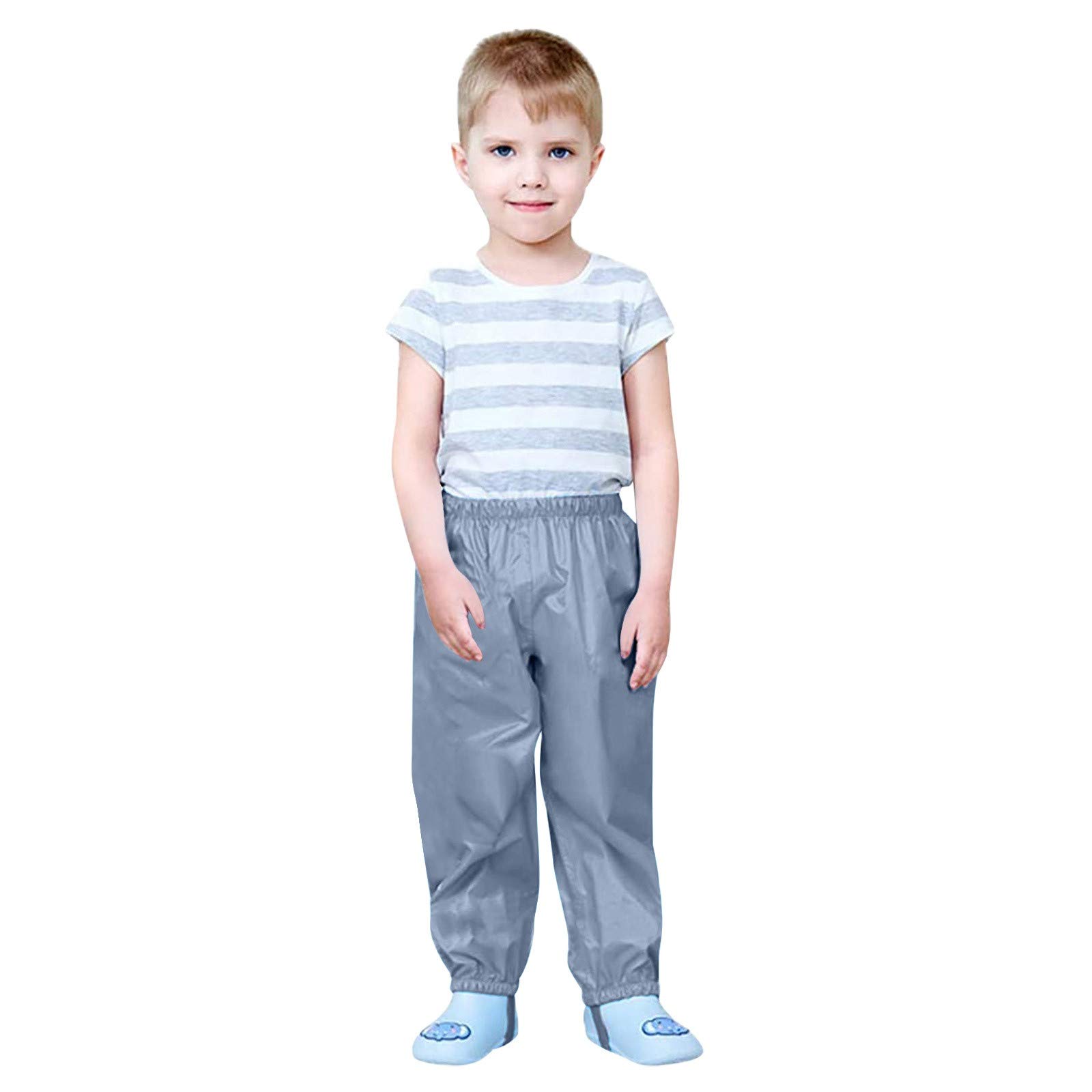 Pantalon de pluie élastique uni pour bébé garçon et fille - Baggy - Confortable - Droit - Imperméable - Pantalon long pour tout-petits - Barboteuse d'extérieur - Combinaison pour filles - Pantalon