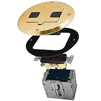 Vista 11 de RACO 6239BK Kit de piso con dispositivo dúplex empotrado 15A TR y caja de acero ajustable, 1-Gang, negro