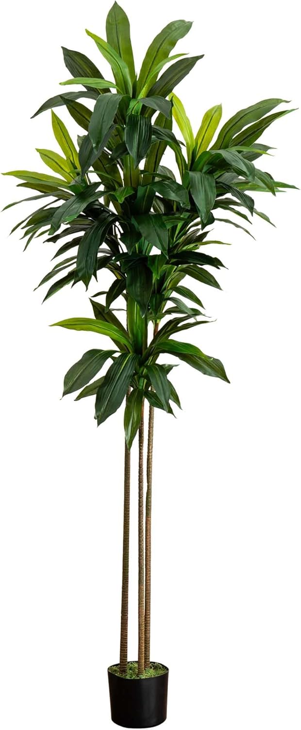 Nearly Natural 7ft. Artificial Dracaena Tree with Real Touch Leaves