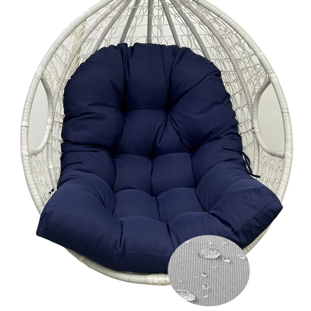 Martha Lia Hanging Egg Chair Cushion Outdoor, Hammock Swing Chair Cushion,Patio Swing Egg Chair Back Cushions Pads for Indoor Outdoor Garden Balcony,Navy Blue,47 * 35"