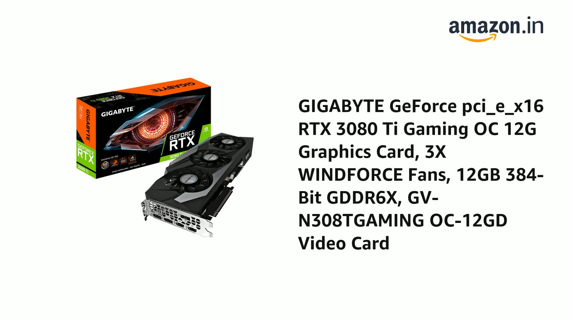 グラフィックボード・グラボ・ビデオカード GIGABYTE GEFORCE RTX 3080 Ti 12GB OC Amazon.in: Buy GIGABYTE GeForce pci_e_x16 RTX 3080 Ti Gaming OC