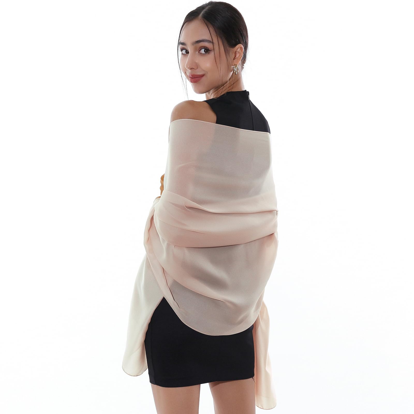 RIIQIICHY Pañuelos cuello Mujer Bufanda Pashmina Chal Fiesta Estolas para Bodas Foulard Fular de Noche Robó