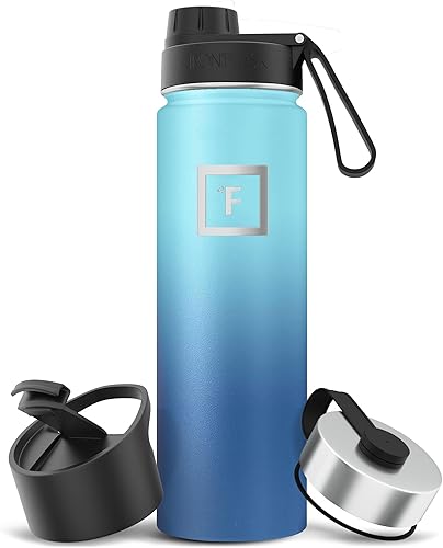 Miniatura 40 de IRON °FLASK Frasco de hidratación para acampar y senderismo con pajilla, botella de agua deportiva de acero inoxidable con aislamiento de boca
