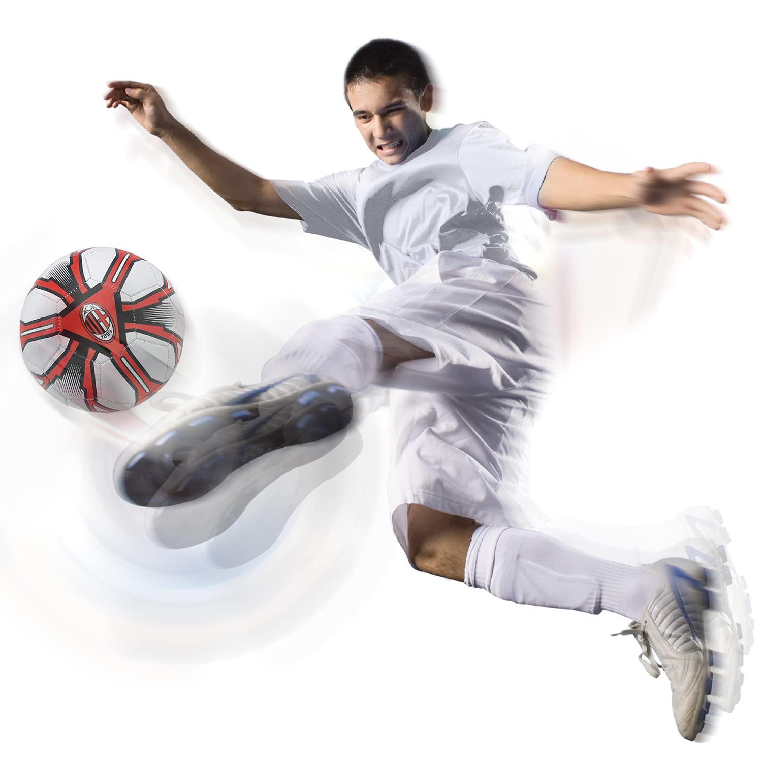 Mondo Toys - Pallone da Calcio Cucito A.C. MILAN - Prodotto Ufficiale - misura 5 - 300 g - colore Rosso Nero - 13449