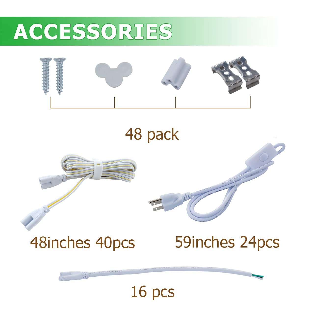 48 Pack LED Shop Light Fixture 8FT 75W Integrated V Shaped Tube Light Linkable White Daylight 6000k Garage — view 4