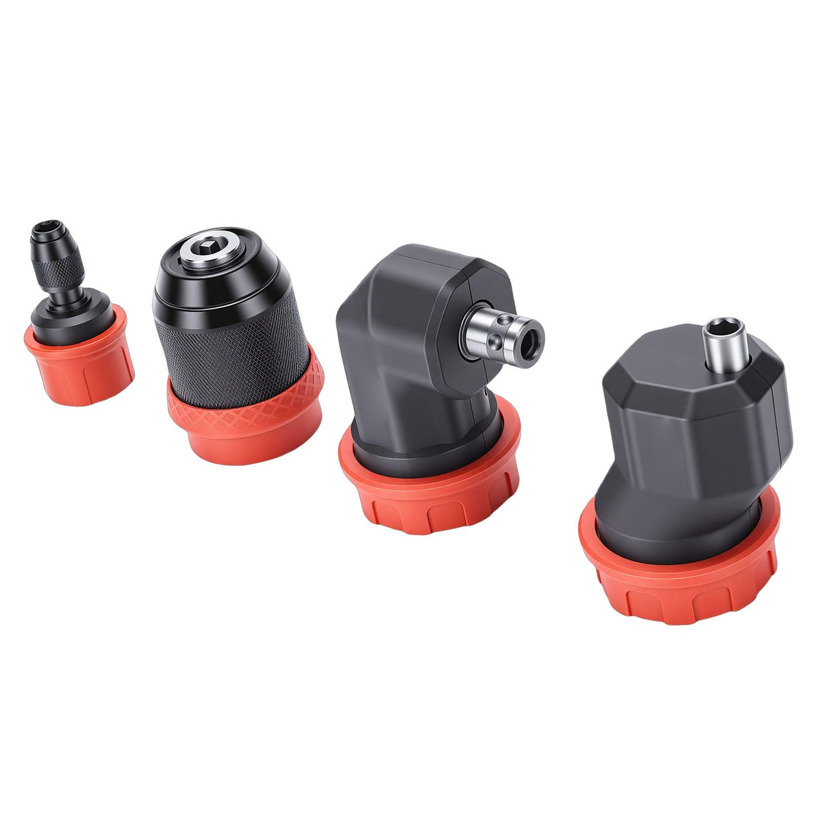 Mandrino per Trapano Senza Chiave, Adattatore per Trapano a Rapido Autoserrante da 4 Pezzi, Adattatore per Avvitatore a Percussione con Codolo Esagonale da 1/4 Pollici per Garage Auto, Uso