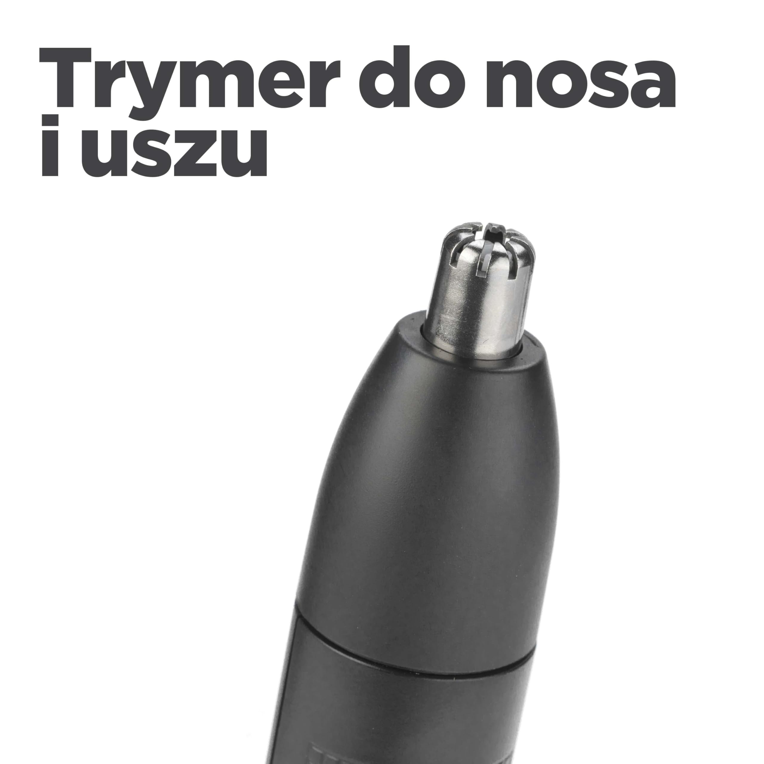 BaByliss Trymer do nosa i uszu - precyzyjny system 2 ostrzy, zasilany bateryjnie, stal nierdzewna, łatwe do czyszczenia zdejmowane nakładki, czarny, E650E