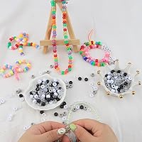 Vista 3 de Cuentas de poni, 4000 unidades, cuentas para pulseras, cuentas para el cabello, cuentas para hacer joyas, cuentas de plástico para manualidades