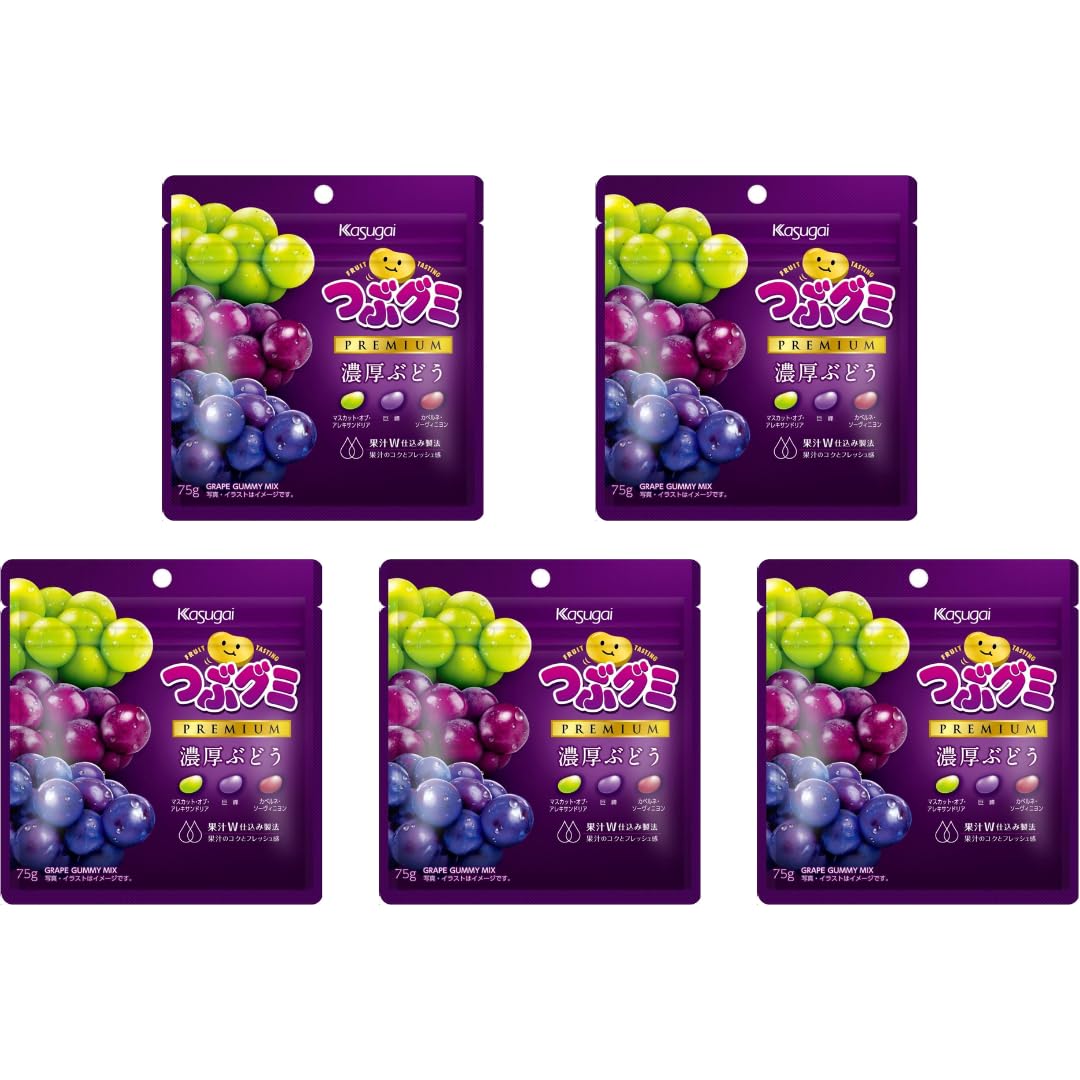 Amazon.com : Japanese Premium Grape Gummy Candy Tsubu Gumi – 5