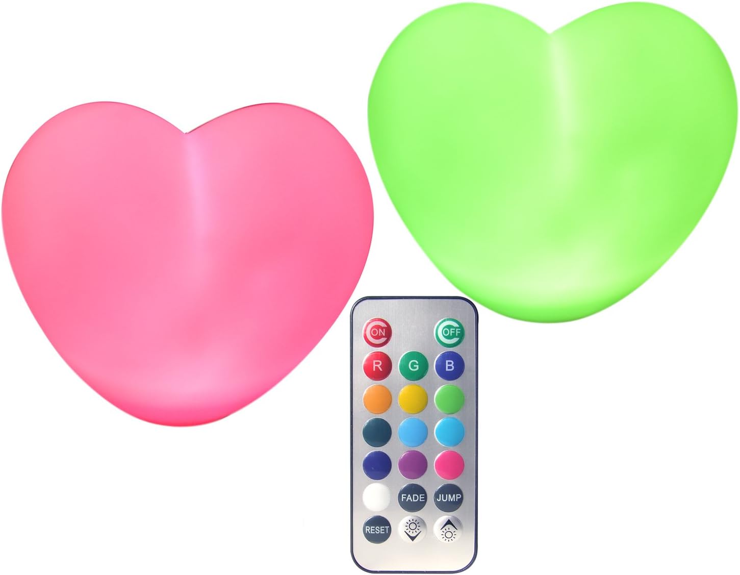 Heart Light LED Lamp (Pack of 2), Multi-Colored - #1 Gift for Birthday, Holidays, Party Decor, Baby Shower, Back-to-School, Valentine Day Gift!