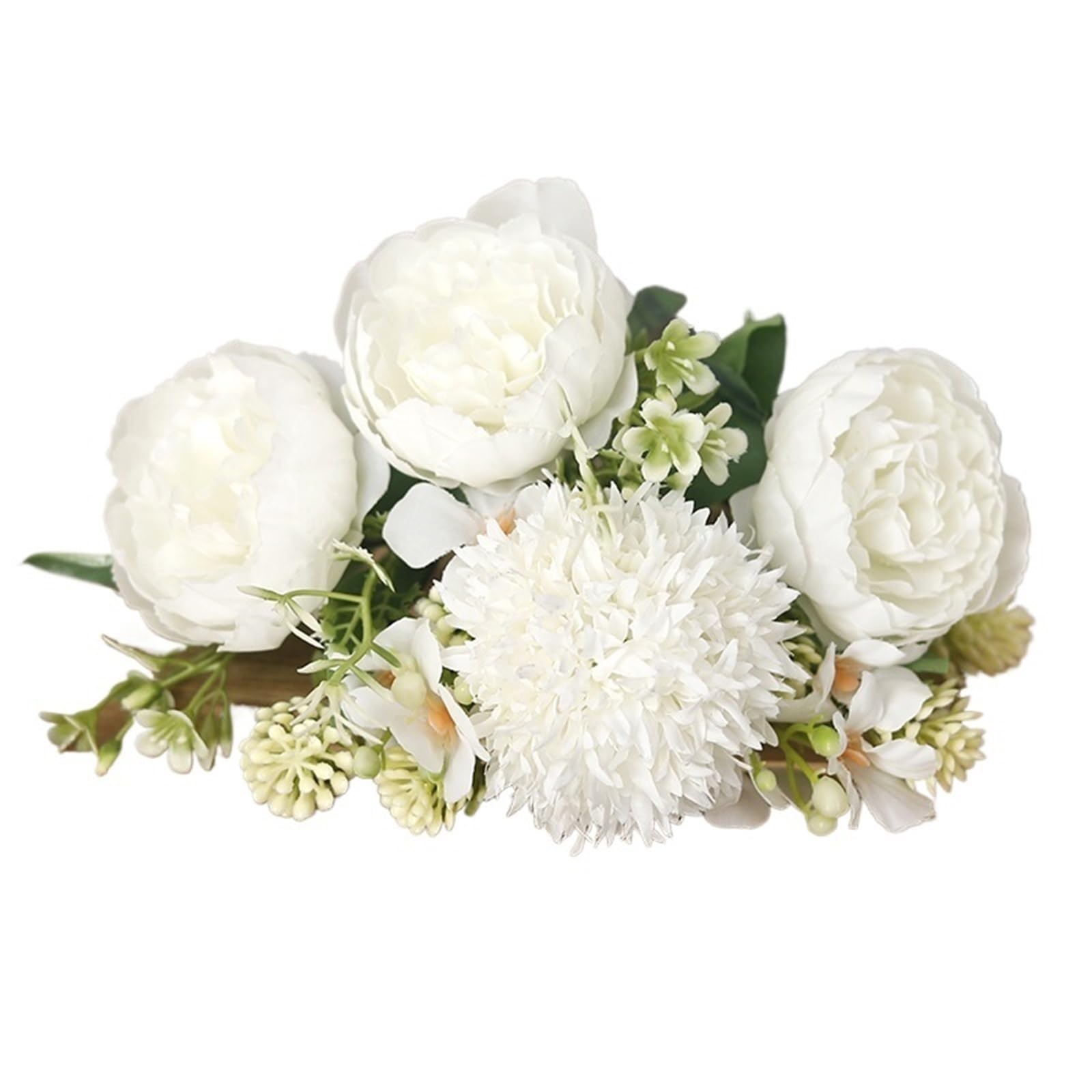 FonHNDG Artificial Flower Branches Artificial Flowers White Silk Bride Bouquets Peony Wedding Supplies Home Room Garden Party Autumn Decor Fake Floral(Color4)