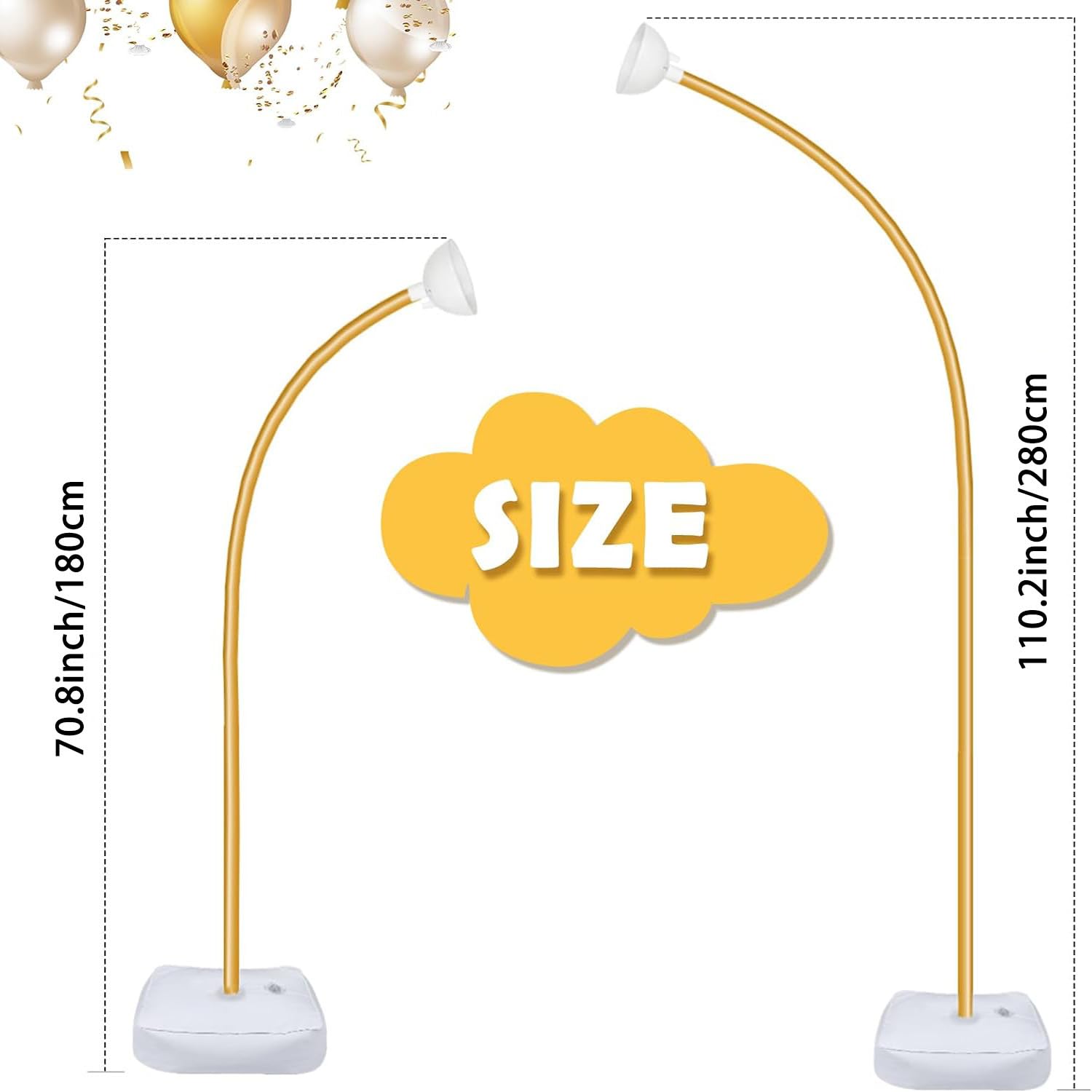Kit Arco Palloncini CACUINA 2.5m E 1.5m - Supporto Per Decorazioni Matrimoni E Feste Con Base