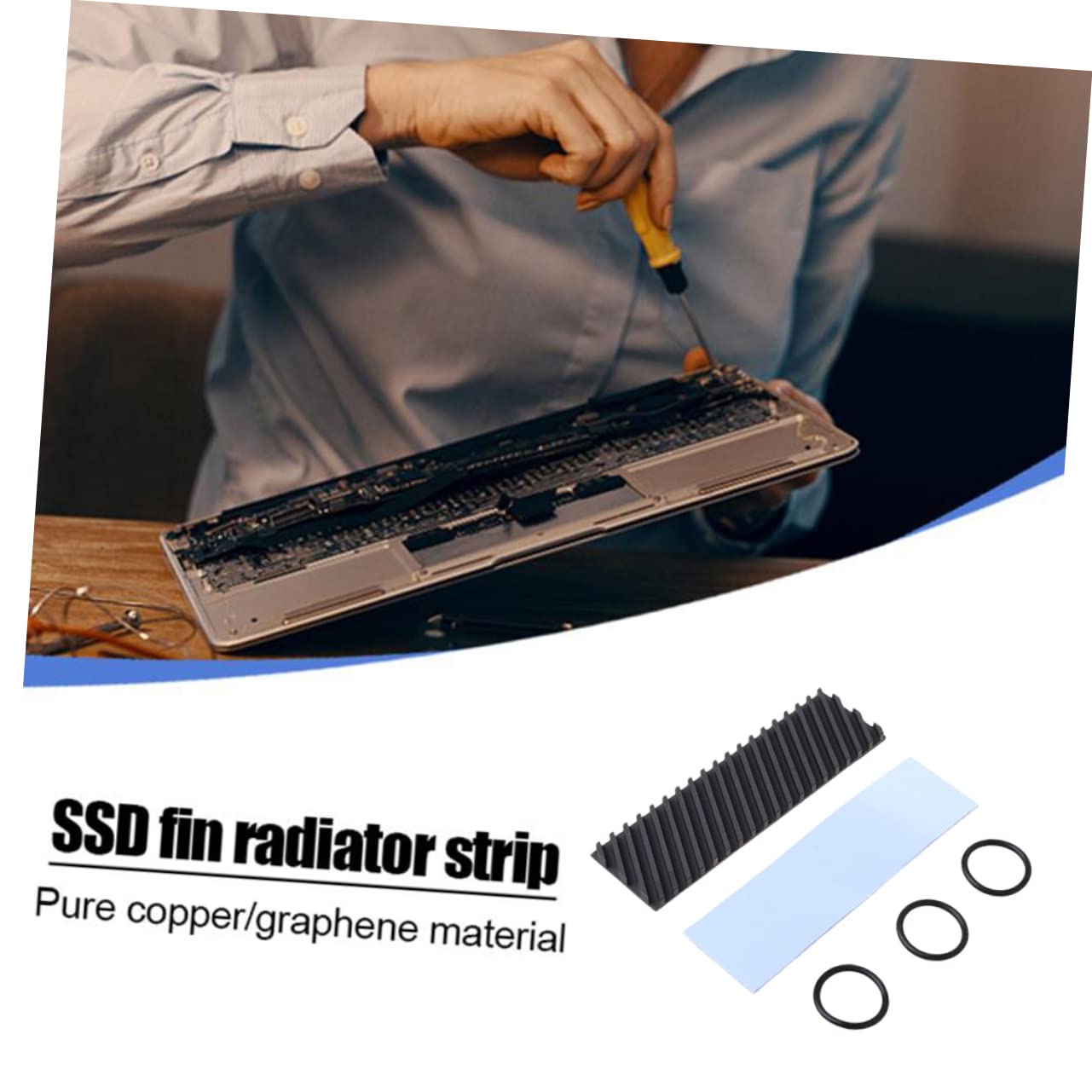 jojofuny 5pezzi Dissipatore Di Calore Rame Per Ssd Alta Efficienza Termica Con Grafene Compatibile Con Dispositivi Nvme Ottimizza Raffreddamento e La Prestazione Del