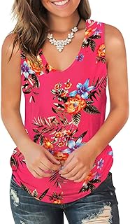 Jescakoo V Neck Tank Tops for Women Casual Sleeveless Shirts Loose Fit