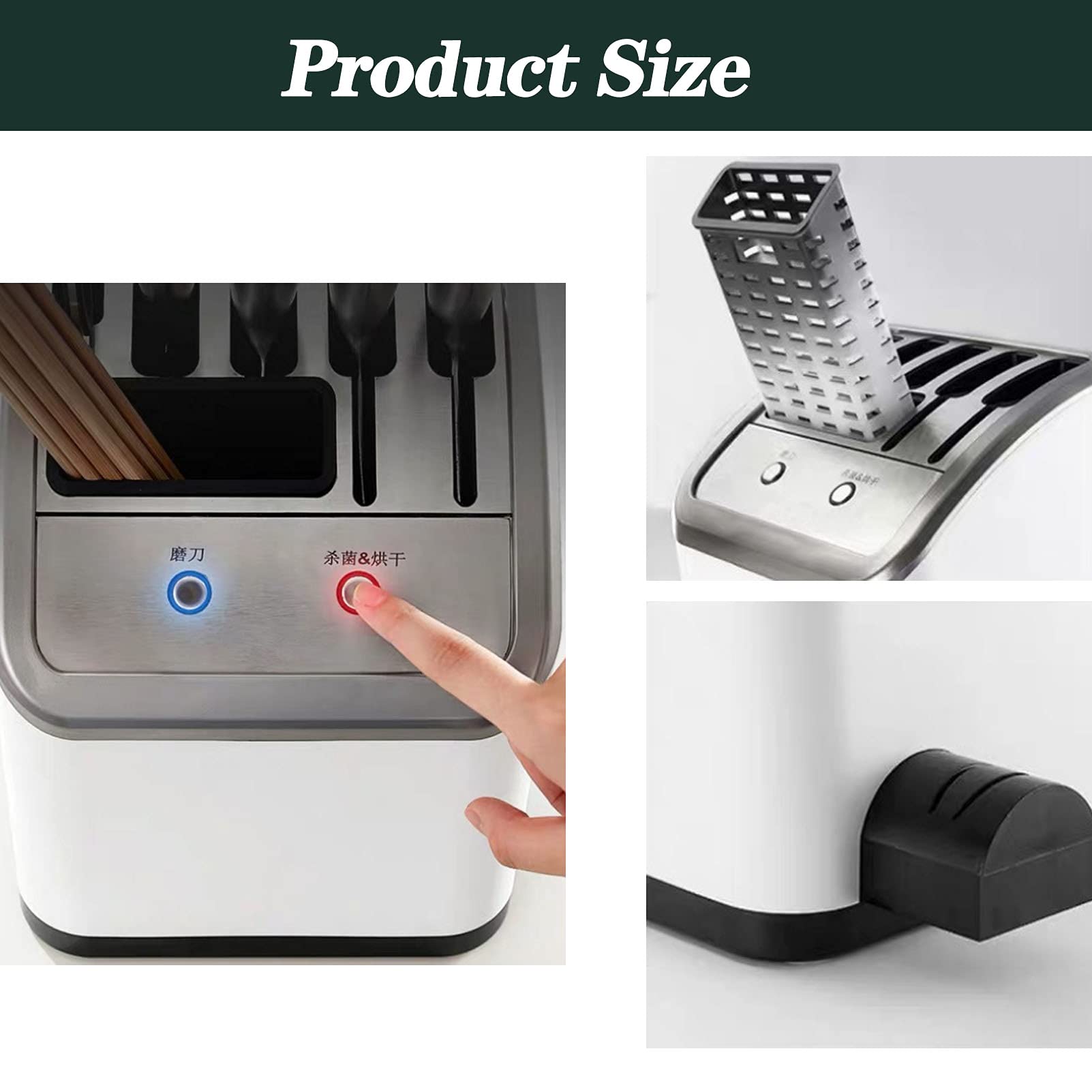 CGF- Máquina de Palillos de Tenedor de desinfección, Cuchillo de desinfección, Tabla de Cortar Ultravioleta, Palillos, Almacenamiento de Cuchillos, se Separa para una fácil Limpieza, Ahorra Espacio