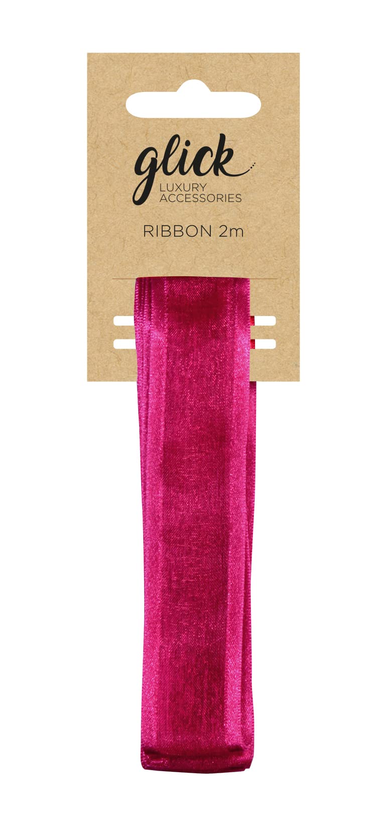 Glick Luxury Satin Edge Ribbon, for Wrapping, Arts and Crafts, 2 Metres, Hot Pink