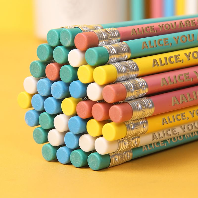 12x Personalisierte Bleistifte Mit Namen - Jumbo Stifte Graviert
