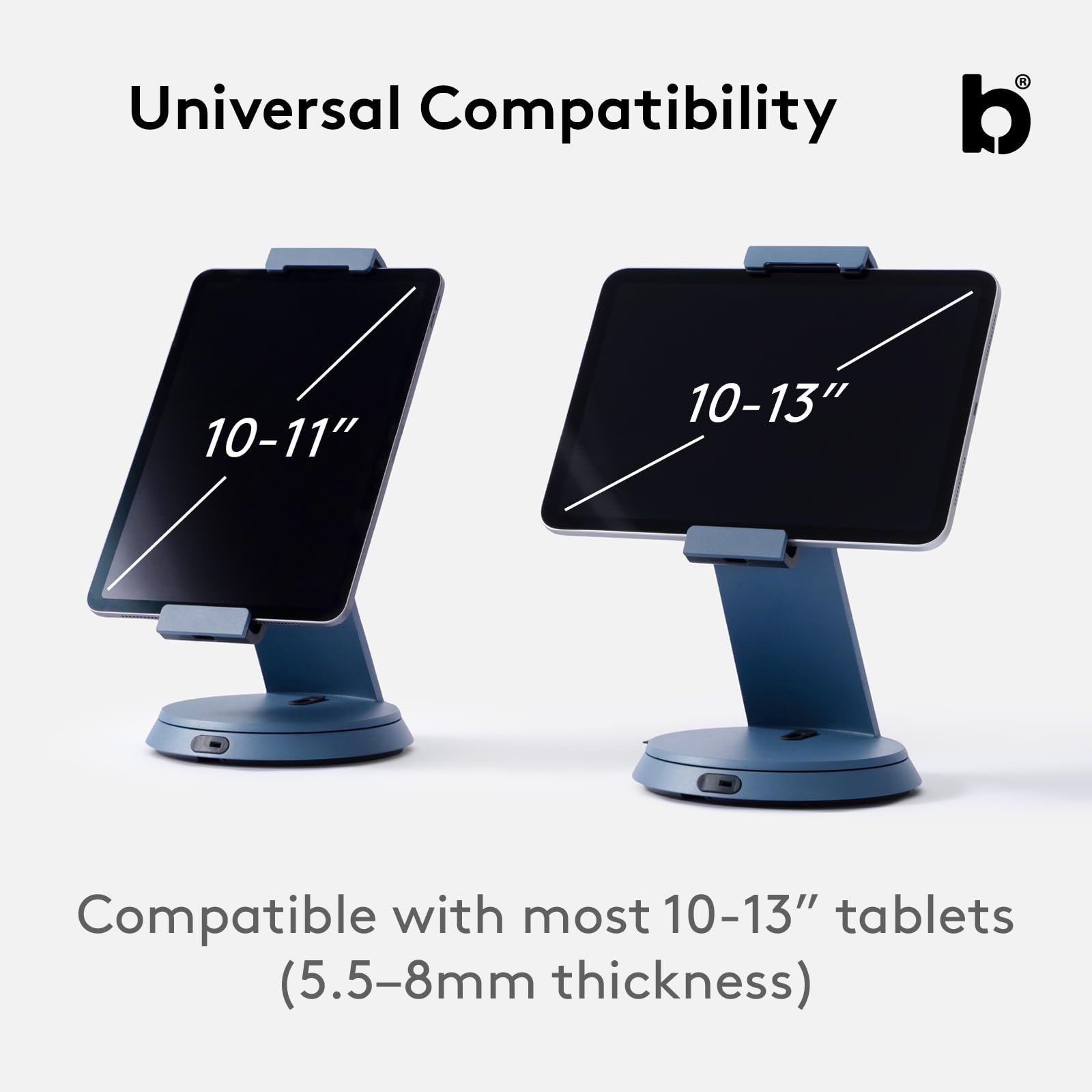 Bouncepad Eddy Supporto POS per tablet e iPad, compatibile con la maggior parte dei tablet da 7 a 33 cm, supporto per iPad in alluminio resistente, supporto da tavolo per iPad, supporto per tablet