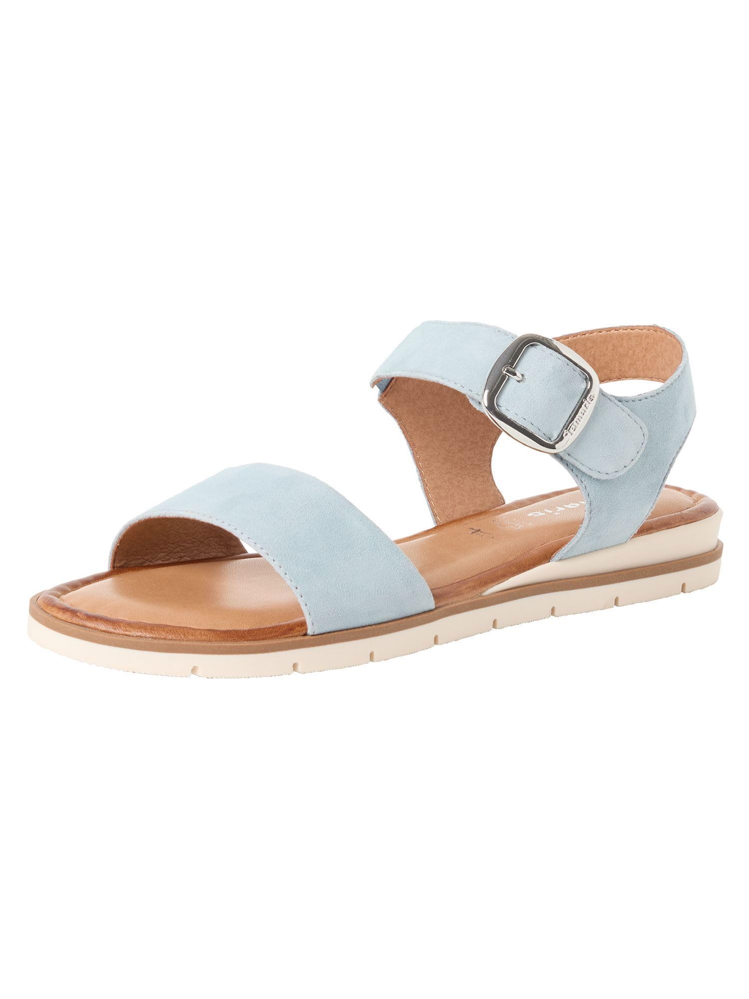 Tamaris Women’s leather sandal flat blue 5 UK