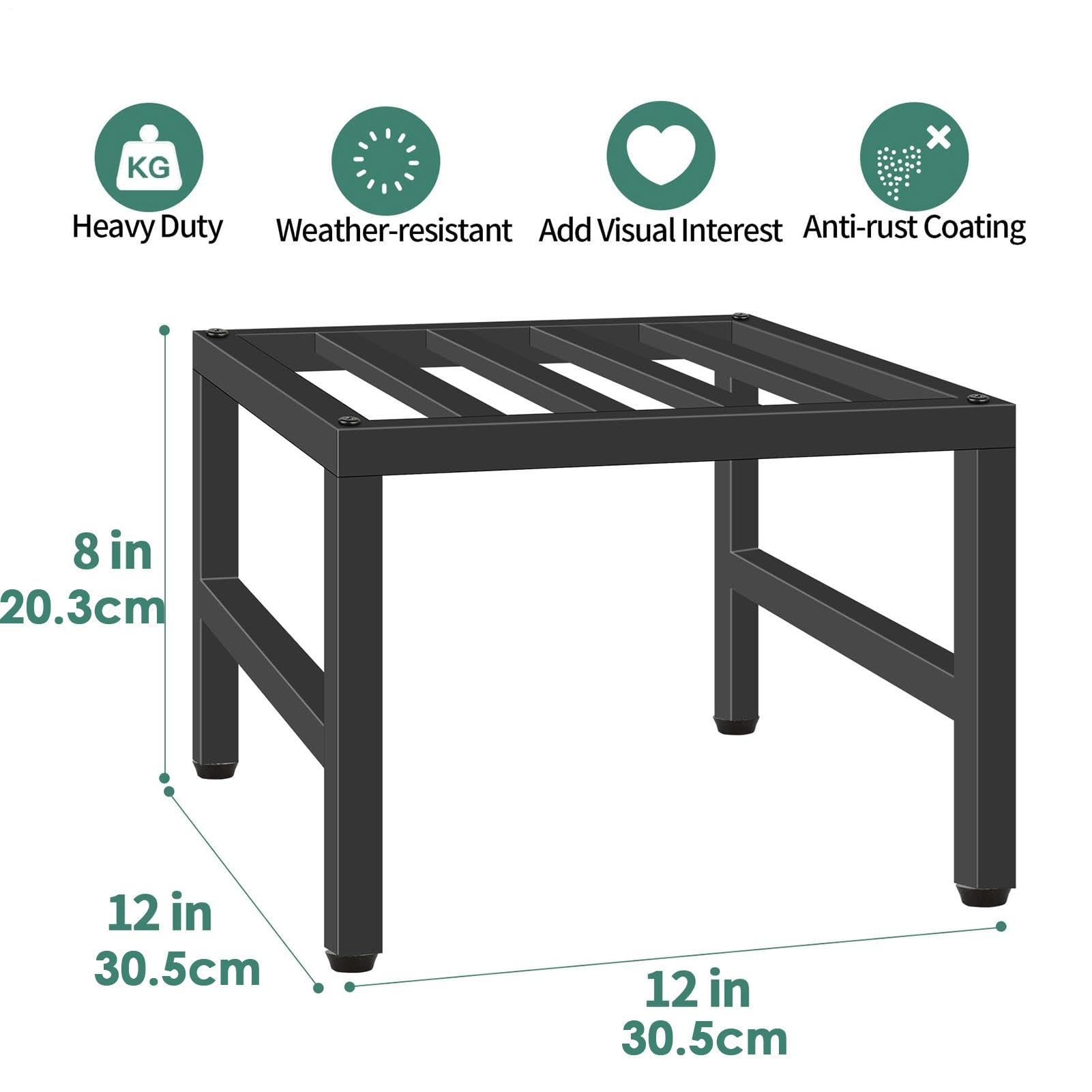 Generisch Scaffale per piante da interno, resistente, in metallo, stabile, con cuscinetti antiscivolo | Portavaso per interni, esterni, casa, giardino, terrazza, cortile, soggiorno, balcone