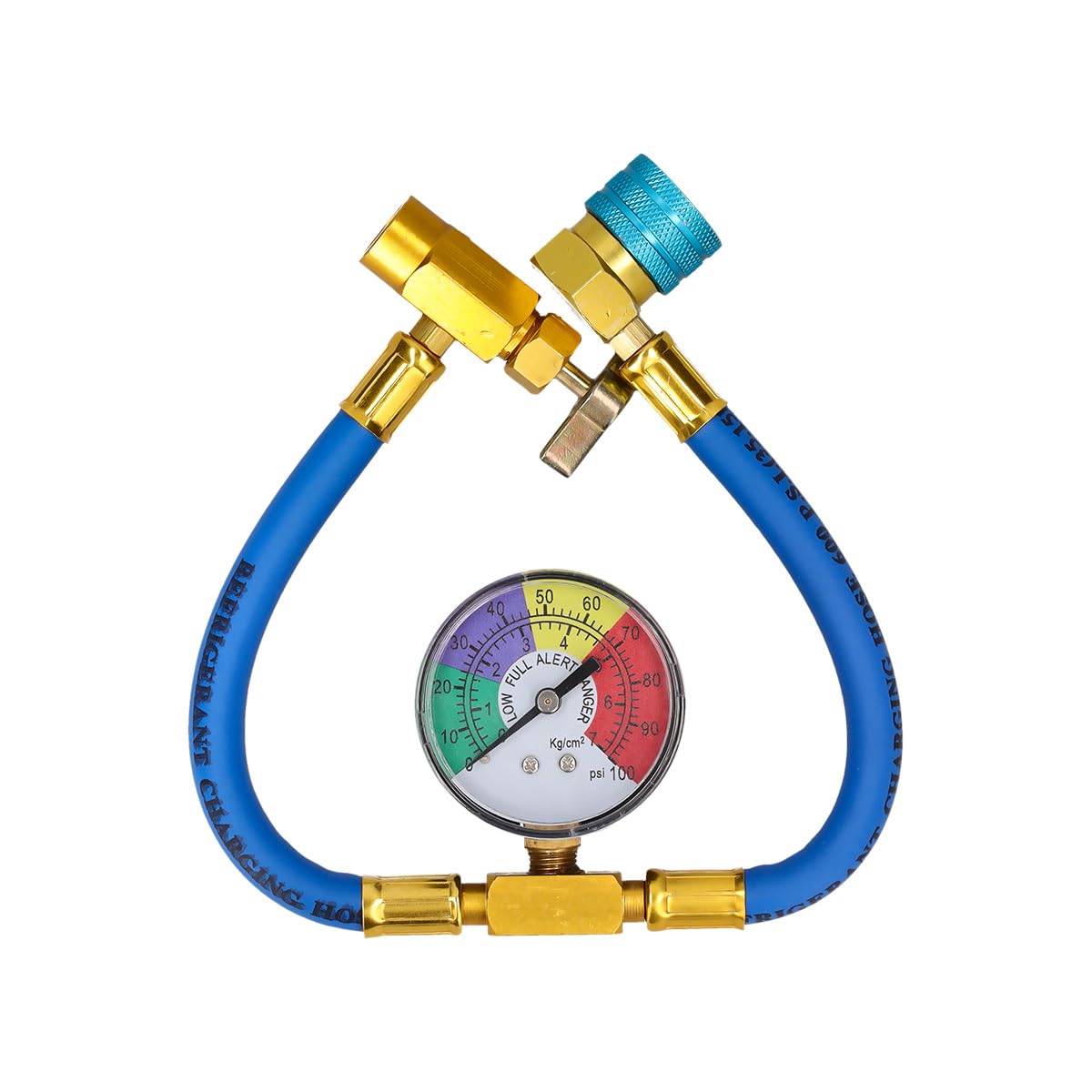 Alaska Refrigerants R1234yf Tuyau et manomètre (raccord de bouteille ACME 1/2)