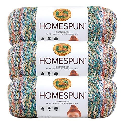 (3 Pack) Lion Brand Yarn Homespun Bulky Yarn, Painted Desert