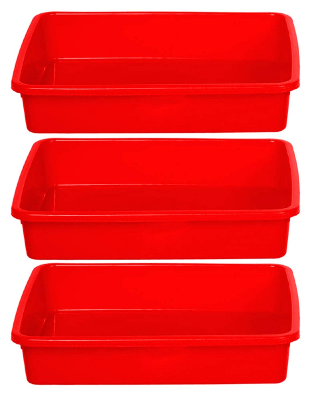 Kuber Industries Plastic 3 Pieces Large Size Stationary Office Tray, File Tray, Document Tray