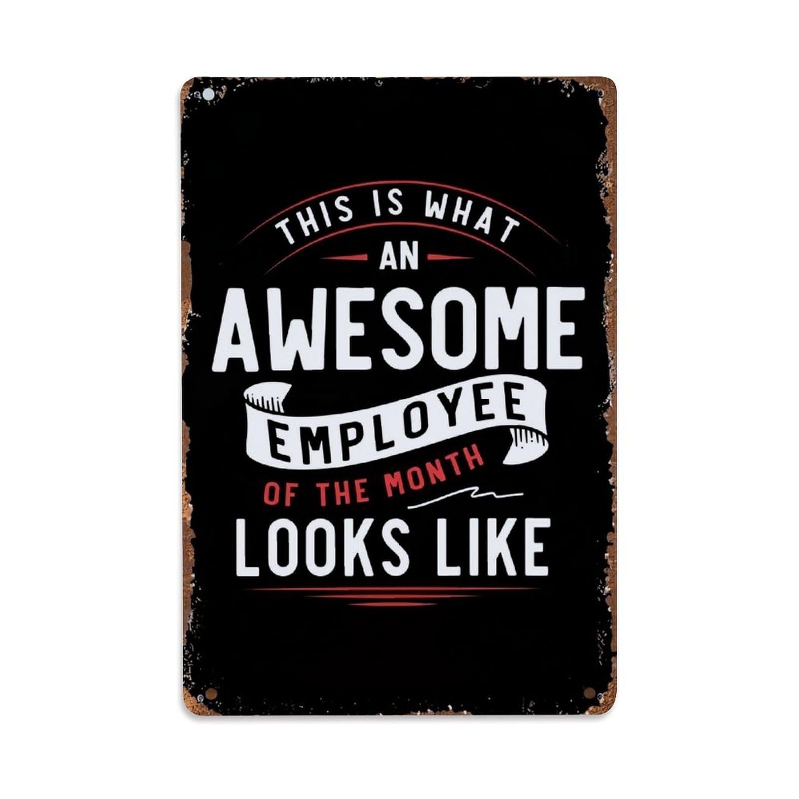 Jdfenggu Vintage This Is What An Awesome Employee Looks Like Retro Metal Tin Sign, Metal Poster For Bar, Home, Man Cave, Kitchen, Laundry Room Art Decor 8X12 Inch